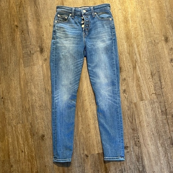 LUCKY BRAND BUTTON FLY SKINNY JEANS (0) - Picture 1 of 10